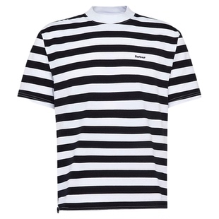 Barbour Saltford Stripe OS男士宽松短袖条纹T恤