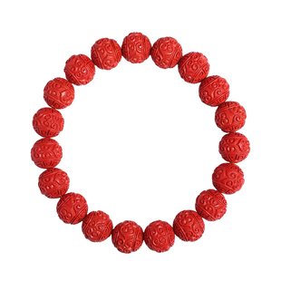 天然朱砂手串手工雕刻回纹珠男士转运珠手链马年本命年礼物女正品