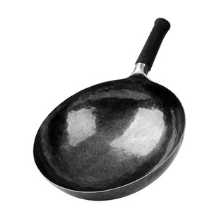 炒锅章丘纯手工锻打铁锅老式黑锅无涂层不粘锅家用圆底炒菜锅正宗