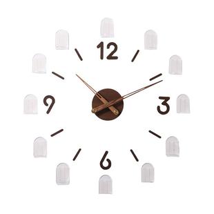 labubu泡泡玛特盲盒收纳钟表客厅创意静音时钟diy手办展示架挂钟