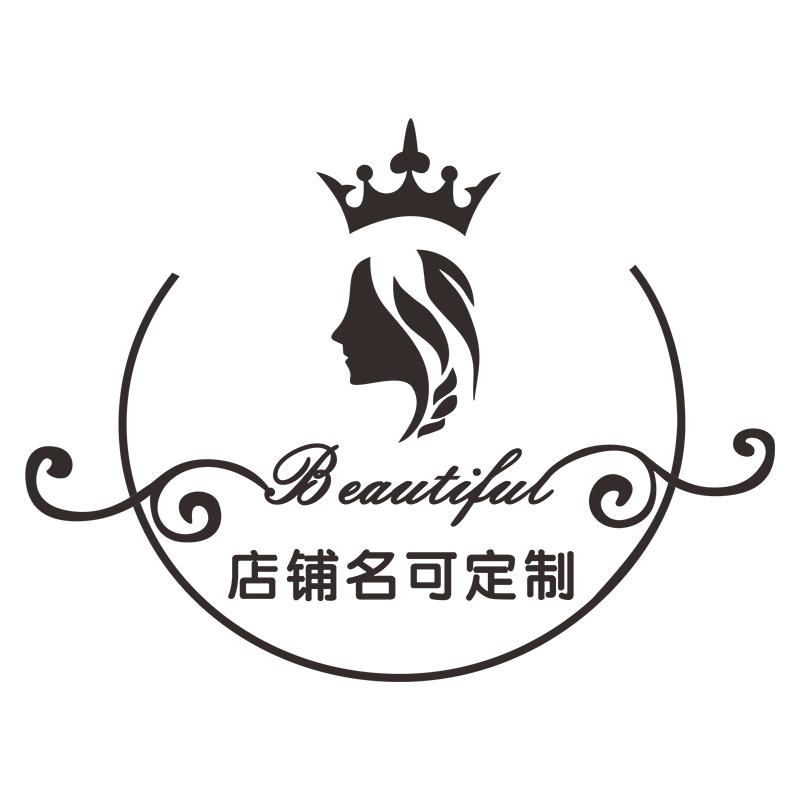 美容院背景墙LOGO立体墙贴画