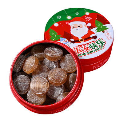 圣诞节糖果罐装清新口气薄荷糖网红爆款可乐味零食品平安夜小礼物