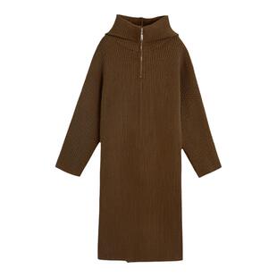 高及利落优雅,配大衣的内搭毛衣裙!!!冬季打底修身长款毛衣裙