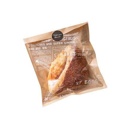 英文牛皮纸面包包装袋
