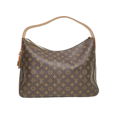 【自营】中古99新LV/路易威登手提包SLOUCHY手袋牛皮革PVC芯片