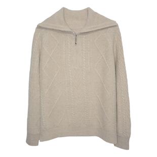 半高领毛衣慵懒风女软糯针织衫秋冬新款高级感针织衫拉链领羊毛衫