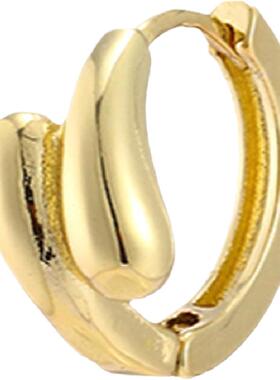 韩国基础款双层交叉耳环