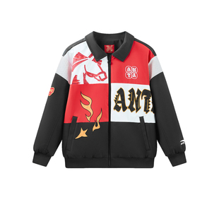 安踏儿童加绒外套2026年春季新年款男童大童童装儿童新年氛围穿搭