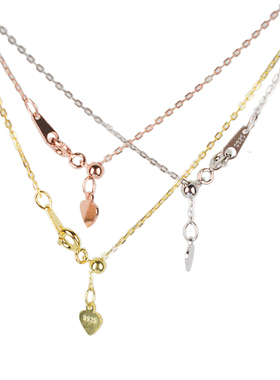 长短可调节18K金细款银项链