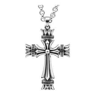 s999纯银吊坠潮男款十字架项链女生高街平安挂坠时尚网红款送礼物