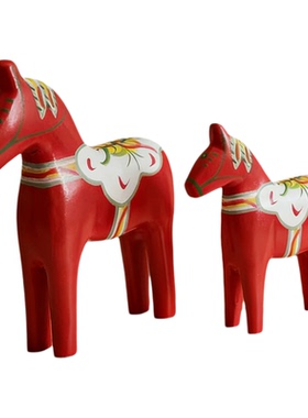 马年红红火火纯手工木质小红马摆件客厅电视柜装饰品创意祝福装饰