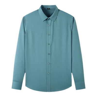 大肚子遮肉胖子加宽长袖衬衫