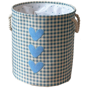 筱原宝宝加厚布艺收纳筐儿童房玩具收纳桶卡通刺绣收纳篮大衣服框