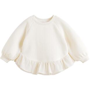 [加绒]马克珍妮女童网纱拼接卫衣新年红上衣 宝宝冬装新款241087