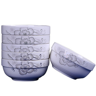 6个面碗 特价陶瓷大碗汤碗拉面碗大饭碗 家用骨瓷6英寸/7英寸瓷碗