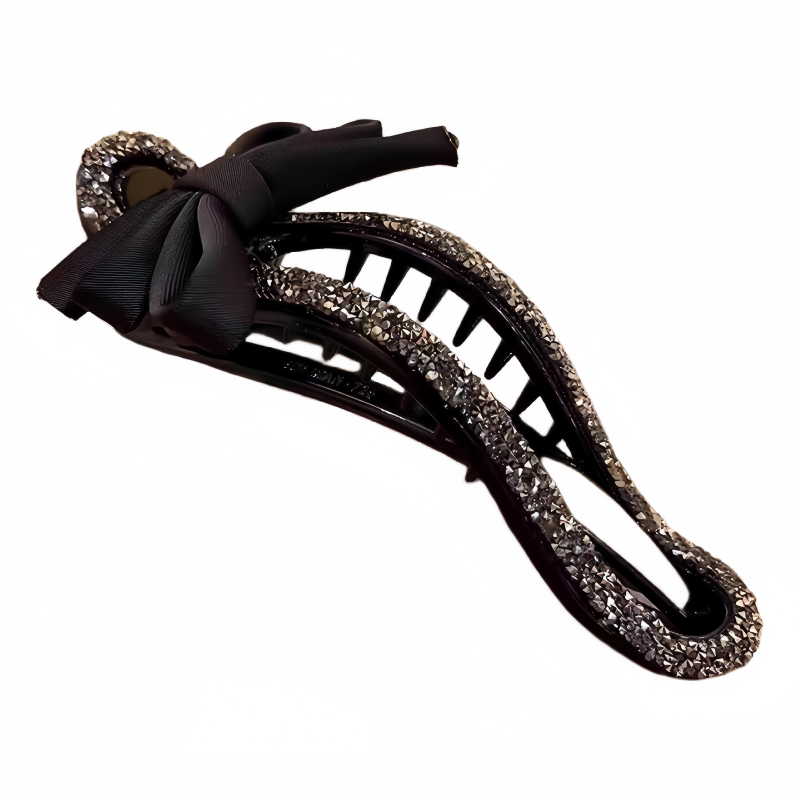 轻奢懒人抓夹镶钻抓夹女高级感发量少后脑勺盘发夹新款鸭嘴夹发饰