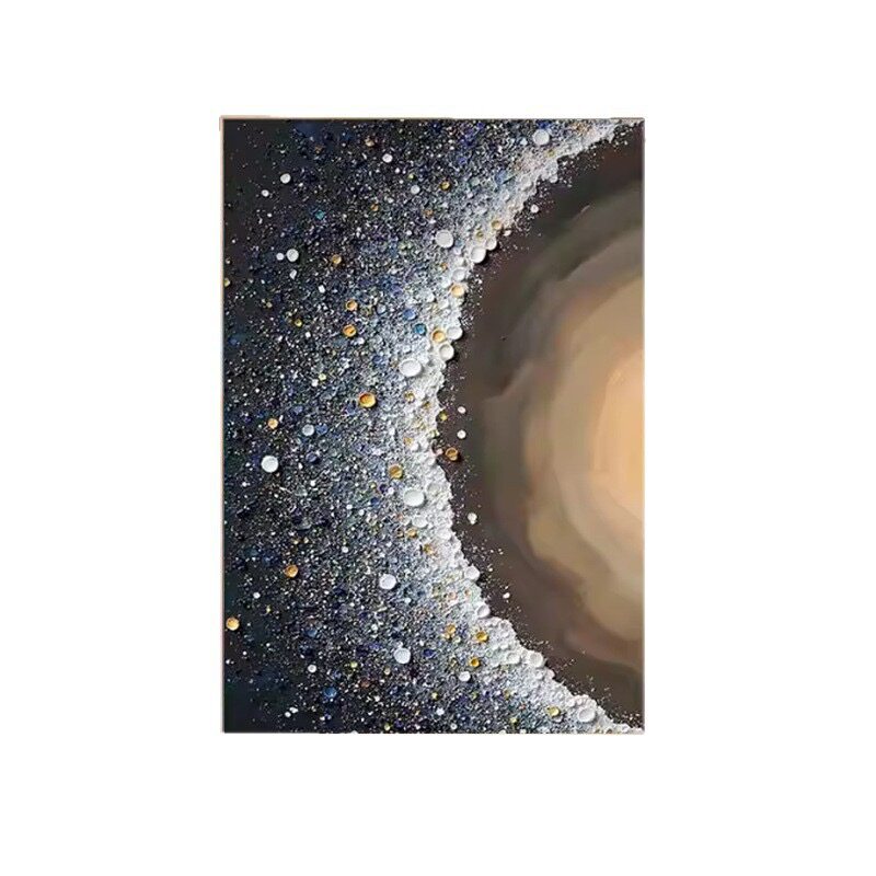 纯手绘油画星环轻奢风抽象画客厅装饰画简约肌理玄关挂画
