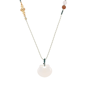 天然玉髓钱包吊坠项链女清新可爱立体仓鼠装饰细链小众设计礼物男