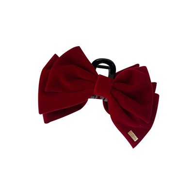 新年圣诞红色蝴蝶结抓夹女高级感