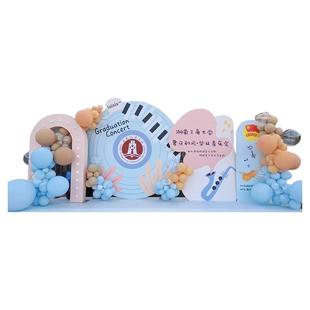 音乐会主题幼儿园舞台布置装饰场景钢琴小提琴文艺演奏背景墙KT板