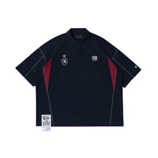 吉考斯工业×EDG联名拼色翻领Polo衫半袖运动球服纯棉撞色拼接T恤