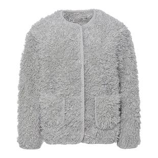 MOUSSY 冬季新品优雅复古风短款软糯毛绒外套女031IAA30-1571