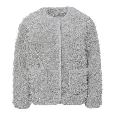 MOUSSY 2025冬季新品优雅复古风短款软糯毛绒外套女031IAA30-1571