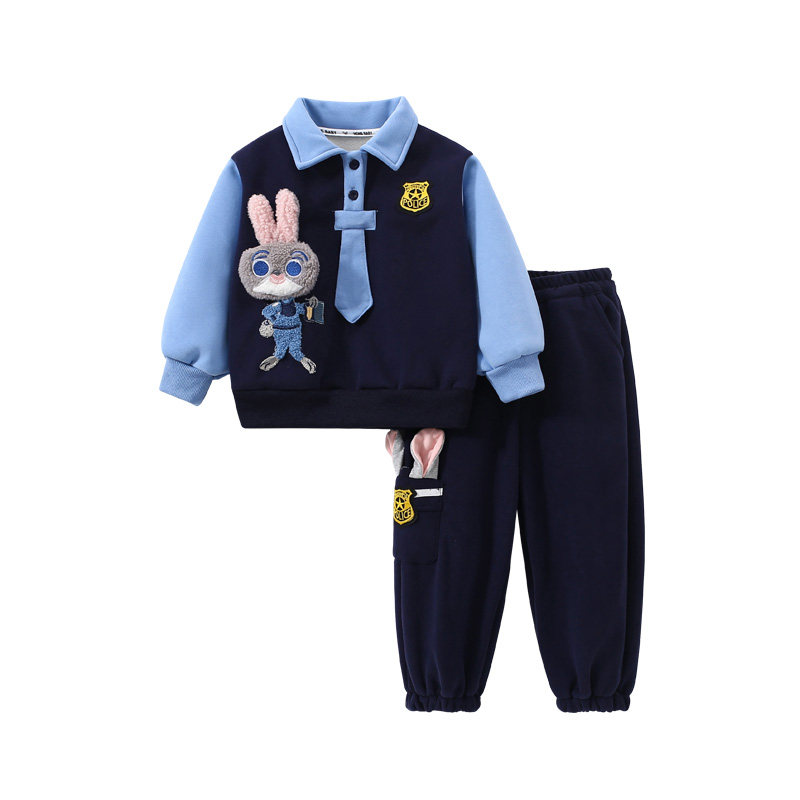 DeerBell男童女童套装卡通运动服
