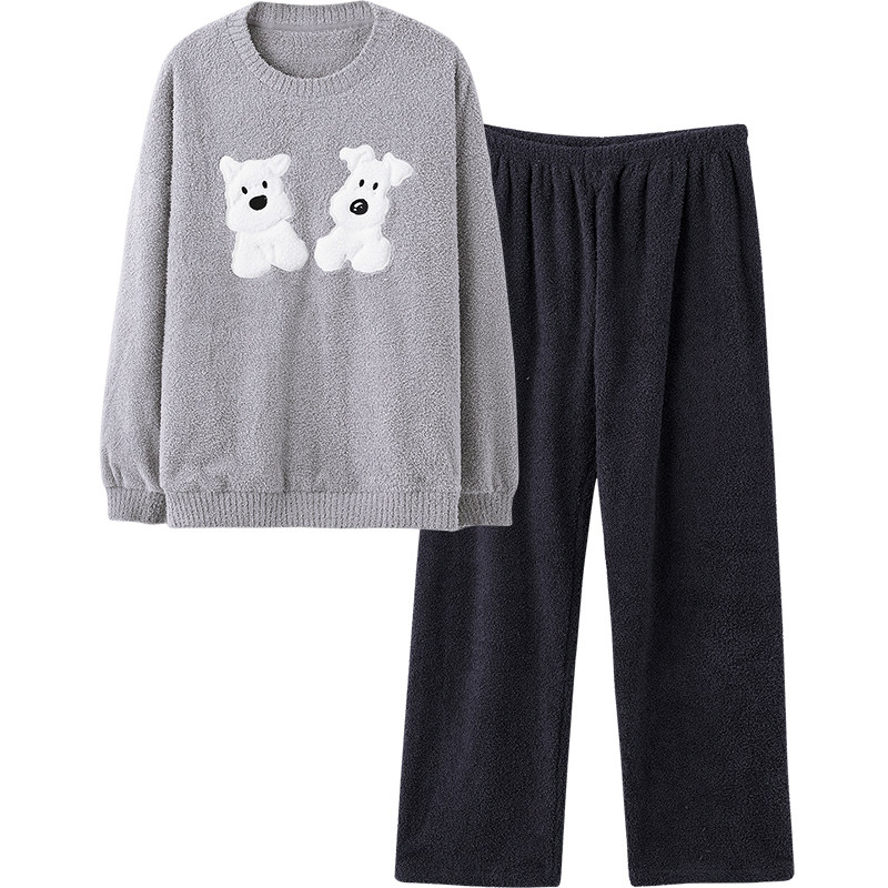思莉太太情侣冬季毛绒加厚家居服
