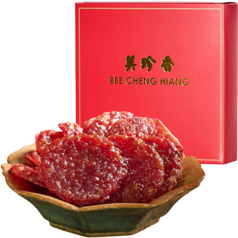 美珍香金钱烧烤猪肉脯肉干锁鲜短保办公室小吃休闲零食伴手礼品盒