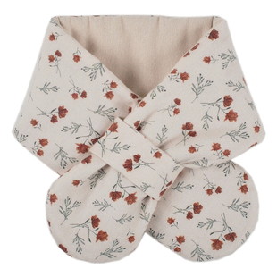 新款女童甜美印花可穿插夹棉围脖冬季婴幼儿柔软棉布宝宝保暖围巾