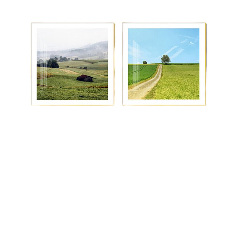 卧室装饰画简约现代床头挂画稻穗主卧房间壁画民宿餐厅晶瓷墙画