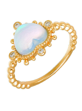 轻奢甜美S925镀金极光澳宝戒指