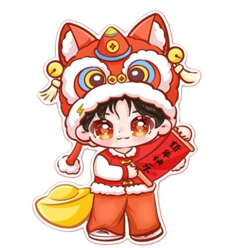 Q版人物手绘头像定制棉花娃娃图纸设计明星周边QQ人卡通人物画像