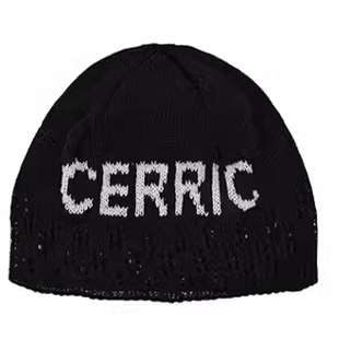 Mona韩国博主同款cerric字母帽子冷帽薄款ins镂空针织百搭毛线帽