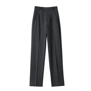 晚白2026年春新款经典简约高腰裤子挺括利落气质通勤烟管裤女