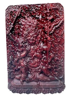 红木玛哈嘎拉吊坠大黑天项链印度小叶紫檀男女款挂件木质密宗木牌