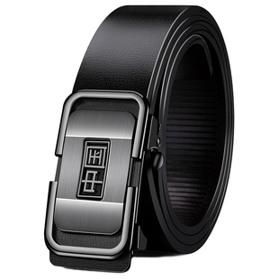 新款男士皮带真皮潮简约年轻人自动扣百搭腰带商务休闲纯牛皮裤带