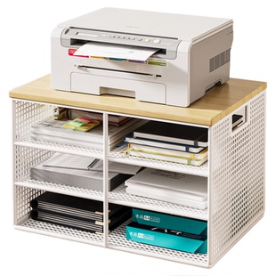 打印机置物架桌面桌上架子办公桌分层文件架工位神器A4纸收纳架