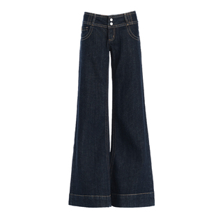 美式复古低腰微喇牛仔裤女2026年春季新款百搭显瘦不贴腿喇叭长裤