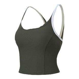 AlphaGym立体条吊带背心夏季新款U领Y字美背带胸垫网球运动上衣女