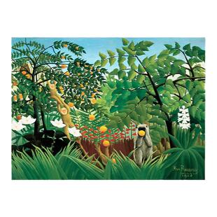 《猩猩》亨利卢梭Henri Rousseau北欧绿植小清新挂画小众装饰画
