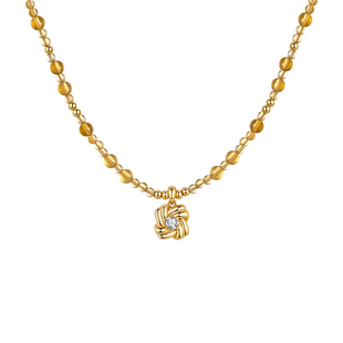 sanswood森吾《relink》黄水晶冰花结串珠项链 精致好寓意锁骨链