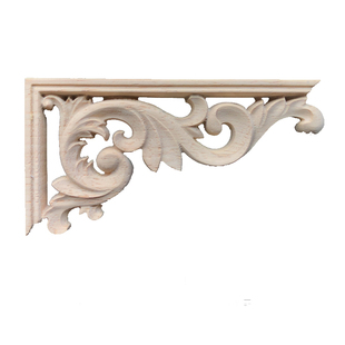 东阳木雕实木欧式中式贴花枪角格隔断吊顶背景墙仿古梁托角花门楣