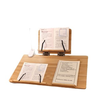 双层楠竹阅读书架书本翻书桌上架子护颈椎临帖考研电脑写字板神器