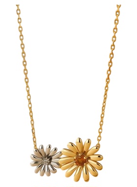 向日葵石榴石水晶项链女