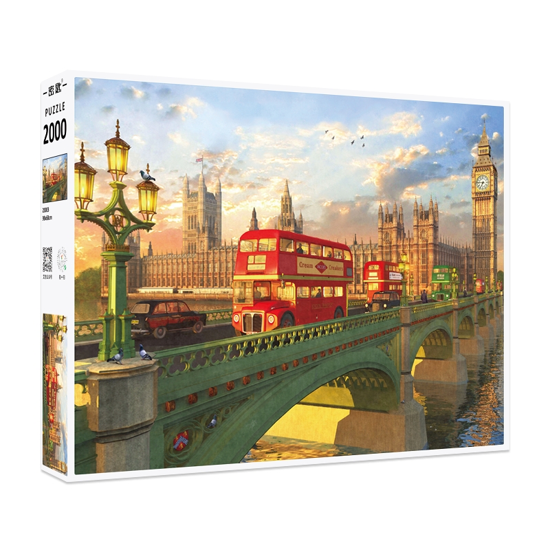 现货拼图成年人密匙减压玩具威斯敏斯特大桥2000片高难度减压玩具