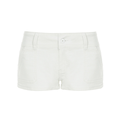 WEEKEEP 工装风简约基础纯色口袋低腰短裤女百搭修身包臀休闲裤