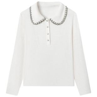 慕兔法式华夫格长袖衬衫女2025秋季新款叠穿针织马甲背心两件套装