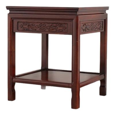 新中式花架实木抽屉款鱼缸架底座奇石桌客厅边角几置物架茶几方桌